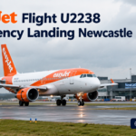 easyJet flight U2238 emergency landing Newcastle at Newcastle International Airport.