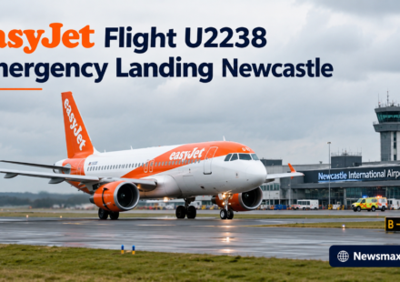 easyJet flight U2238 emergency landing Newcastle at Newcastle International Airport.