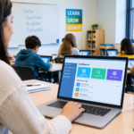 Blooket dashboard for managing educational question sets and interactive classroom games