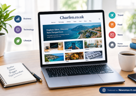 Charfen.co.uk website overview featuring business, technology, lifestyle, travel, food, and home improvement content.